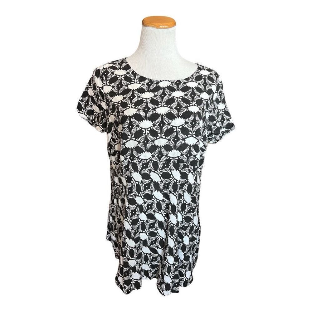 Womens Old Navy Black & White Maternity Lightweight Tunic Top - Sz L